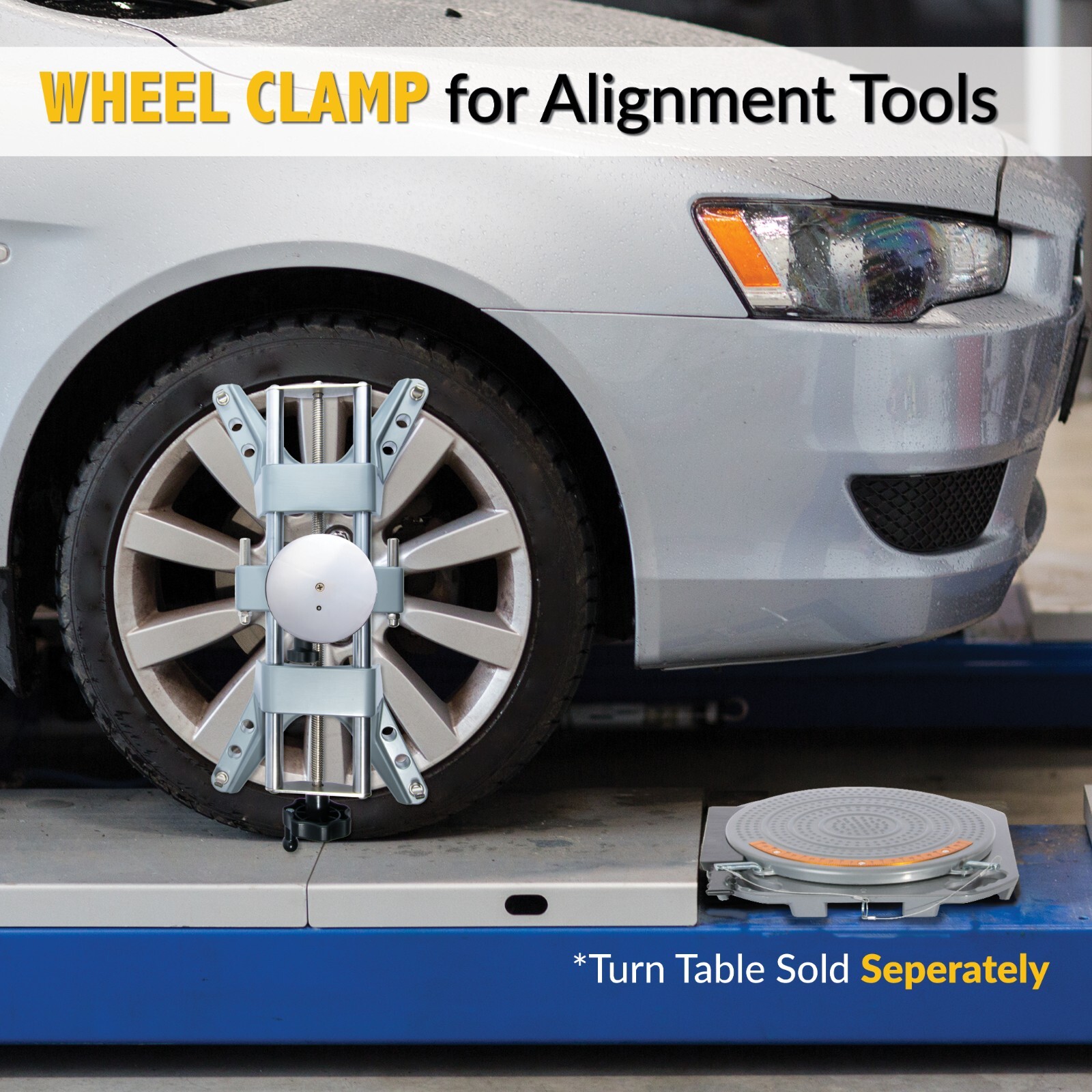 3D DSP Wheel Alignment Wheel Clamp with Adapter for Magnetic Gauges (4 Pack Set)