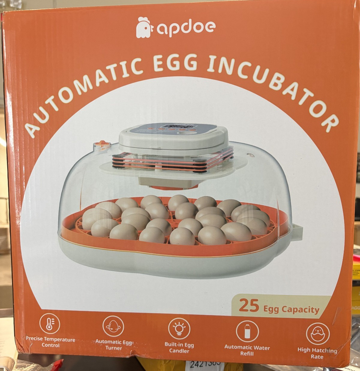 NEW APDOE Extra-Large Chicken 25 Egg Incubator Automatic Turner & Water Refill