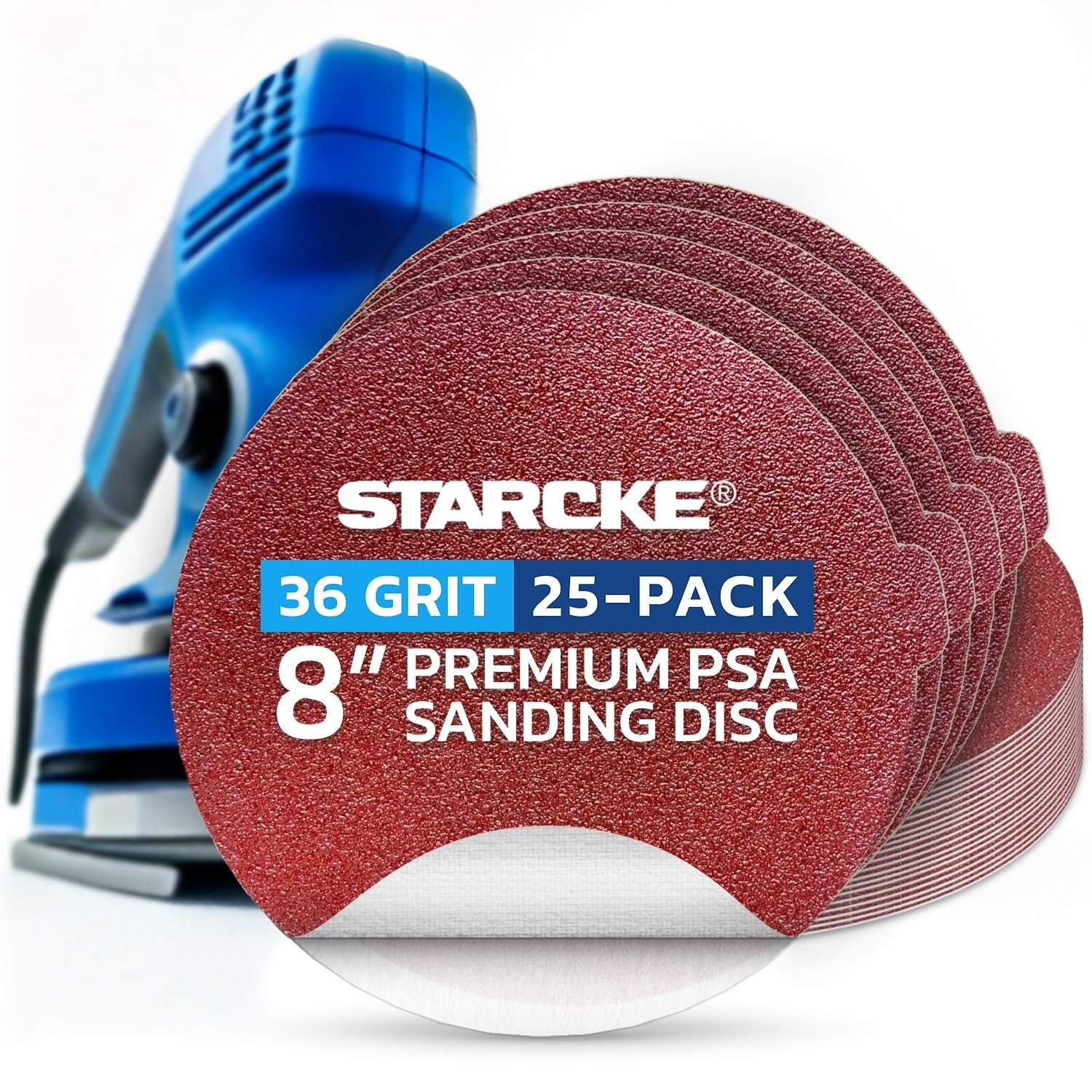 8 inch Sanding Disc Self Stick Orbital Sander Pads 25 Pack No Hole - Premium ...