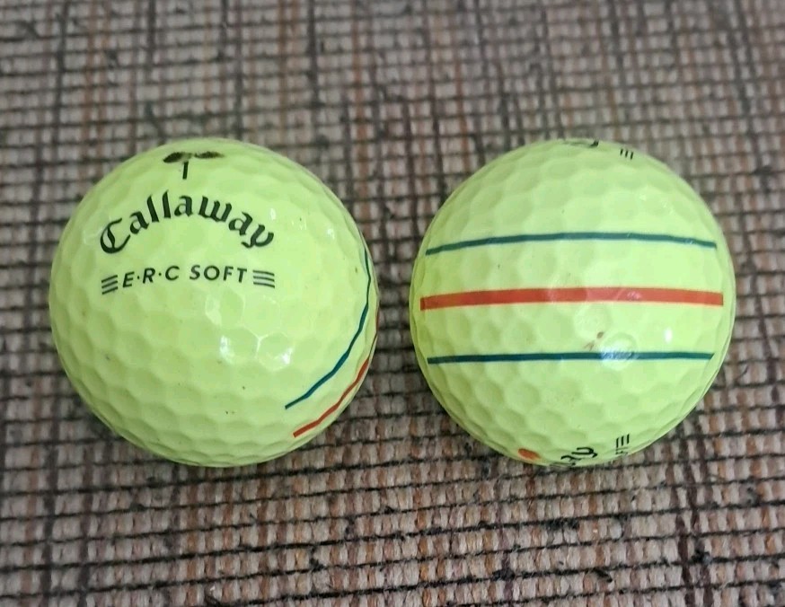 Callaway E R C  SOFT YELLOW 5A/4A Mint used Golf Balls 24ct FREE SHIPPING