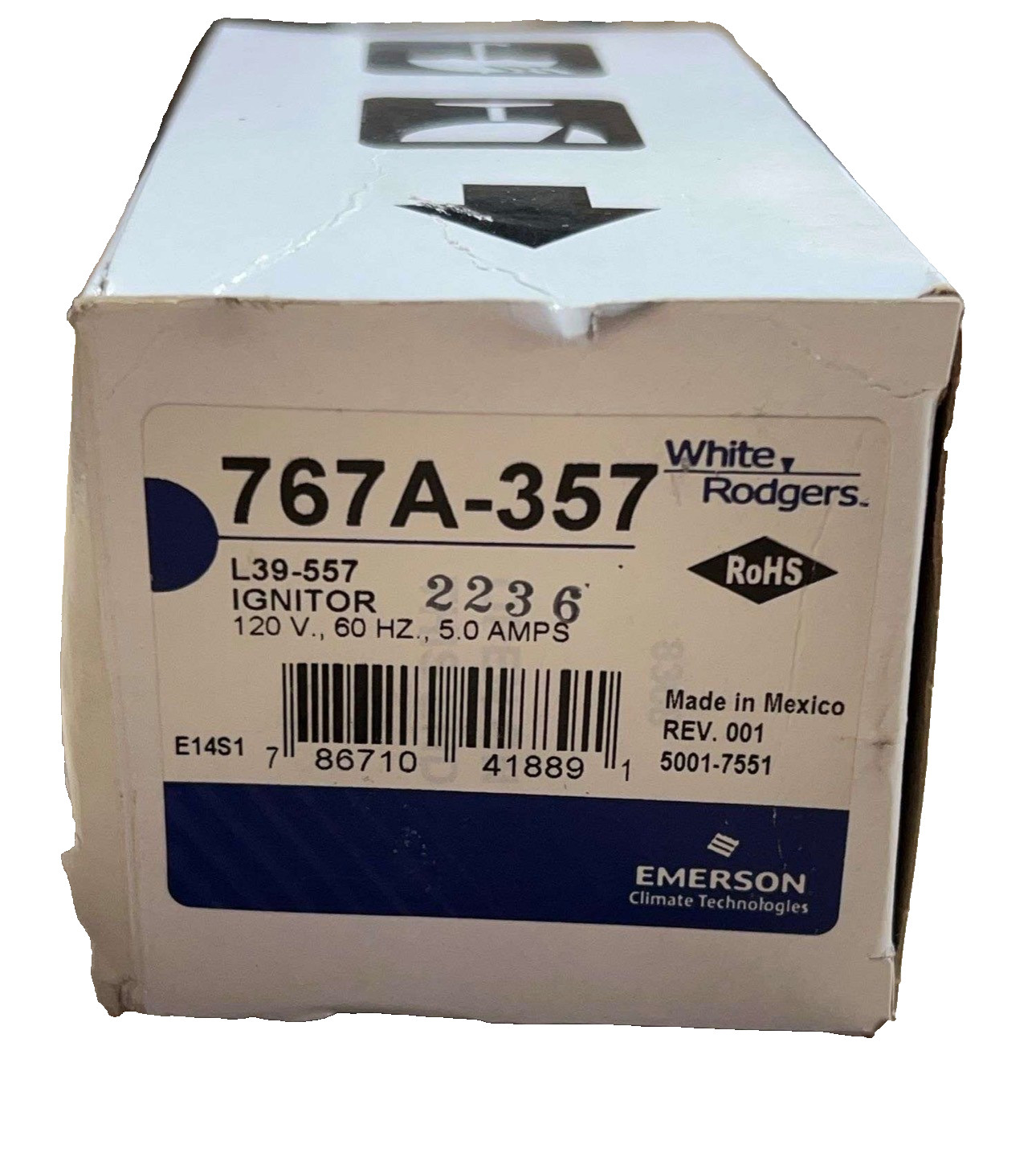 White Rodgers 767A-357 Furnace Ignitor 120V 5.0A L39-557 Replacement Part