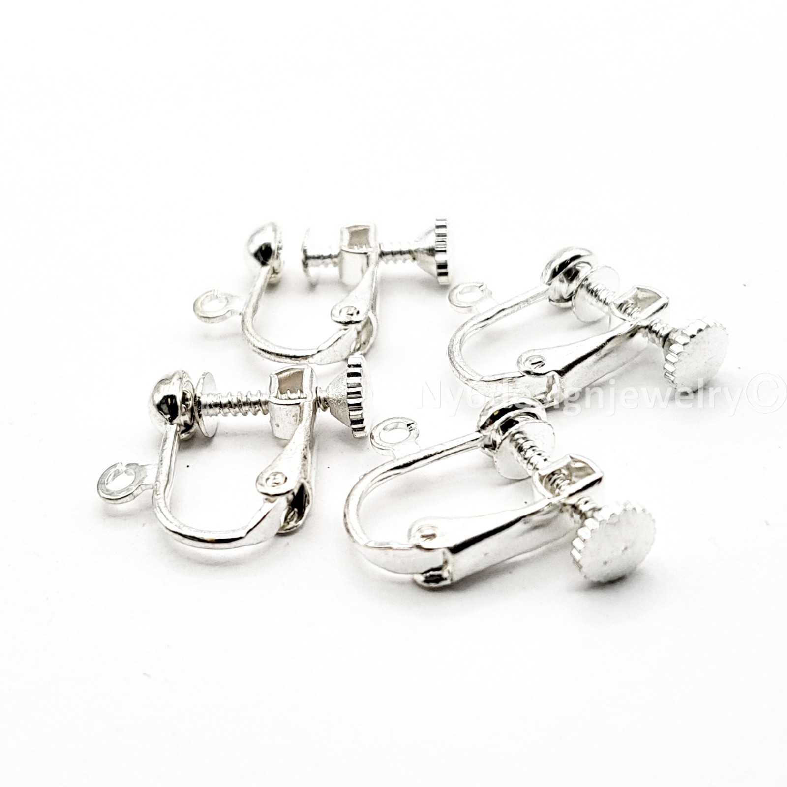 Screw Back Clip-On Earring Findings 4pcs Round Head DIY Non-Pierced Jewelry