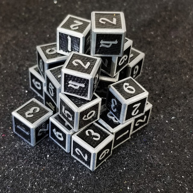 Sage’s Wyrmlings Black Scale Metal D6 Dice Set 24 Piece Set TTRPG TCG MtG Magic