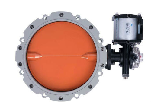 Pneumatic powder Cement double flanged butterfly valve DN350
