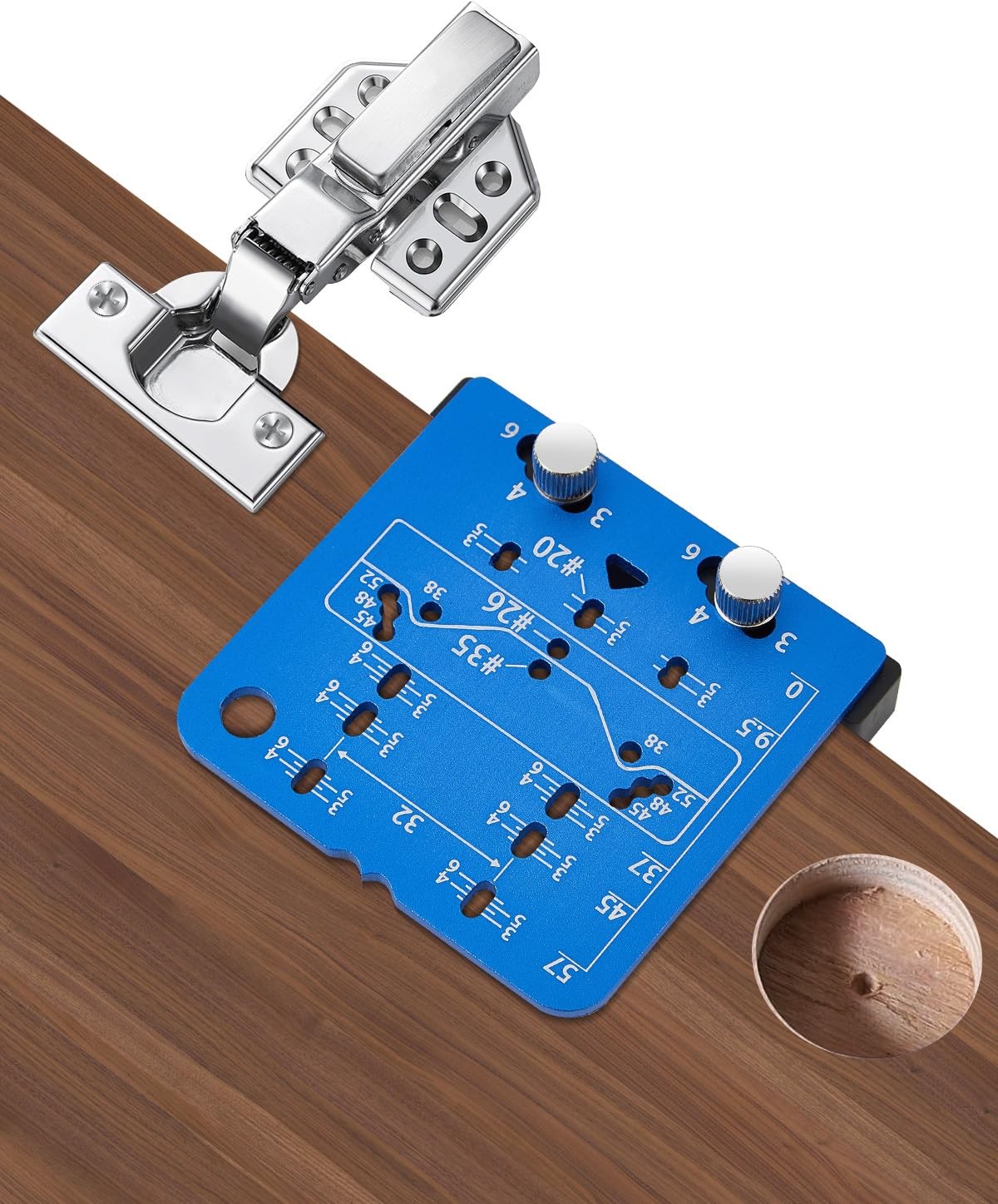 Blue 35mm Concealed Cabinet Hinge Jig Drilling Hole Router Fits 45/48/52