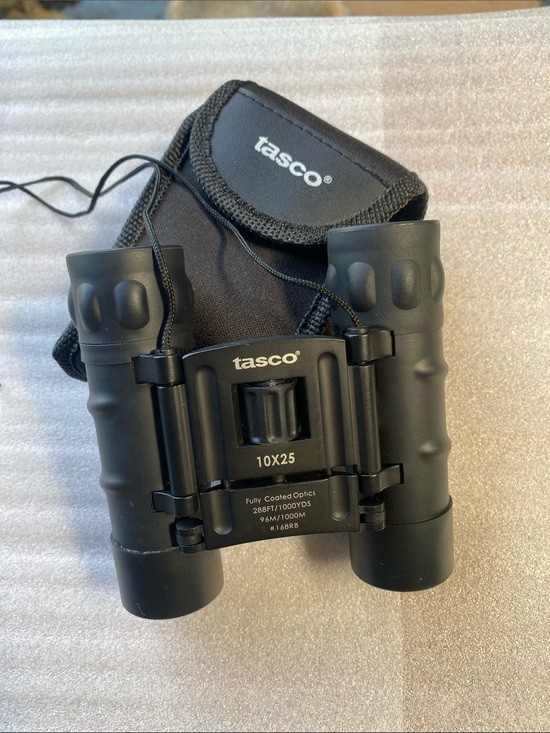 Tasco 10x25 Compact Binoculars Black with Soft Case Model #168RBD
