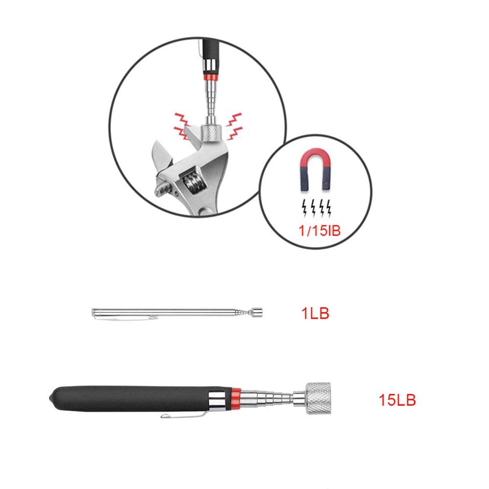 3 Pack Telescoping Magnetic Pickup Tool Set Extendable Bendable Retriever Stick