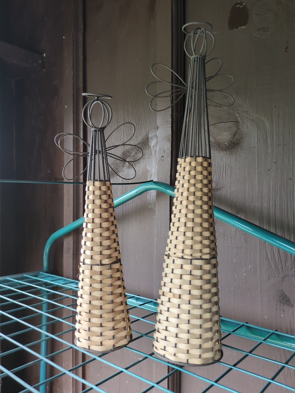 Set of 2 Decorative Angels Handmade Woven basket material