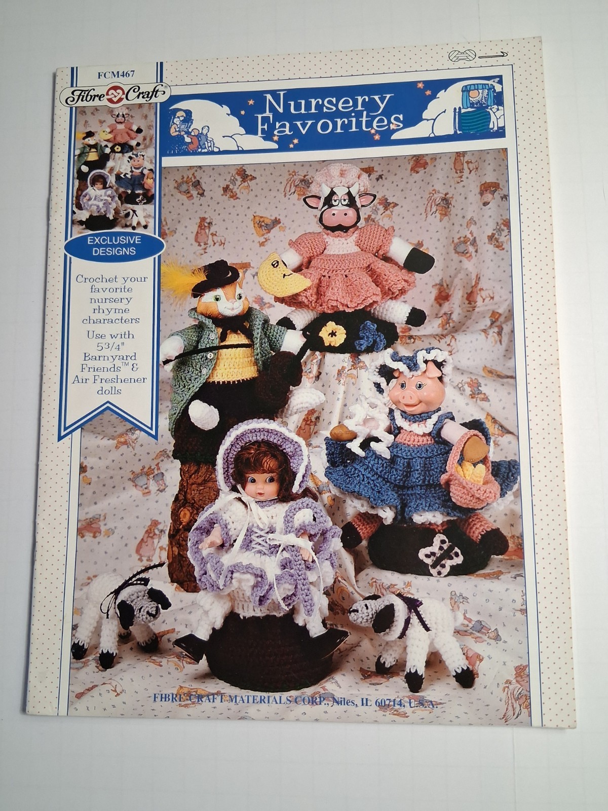 Nursery Favorites 5 3/4" Barnyard Friends & Air Freshener Crochet Doll Pattern