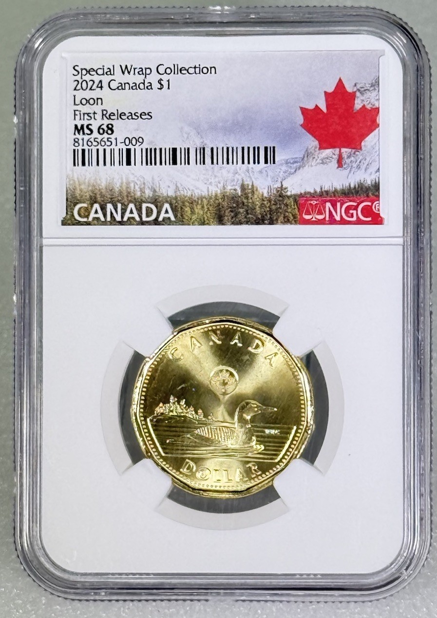 2024 $1 CANADA NGC MS68 SPECIAL WRAP COLLECTION LOON FIRST RELEASES DOLLAR
