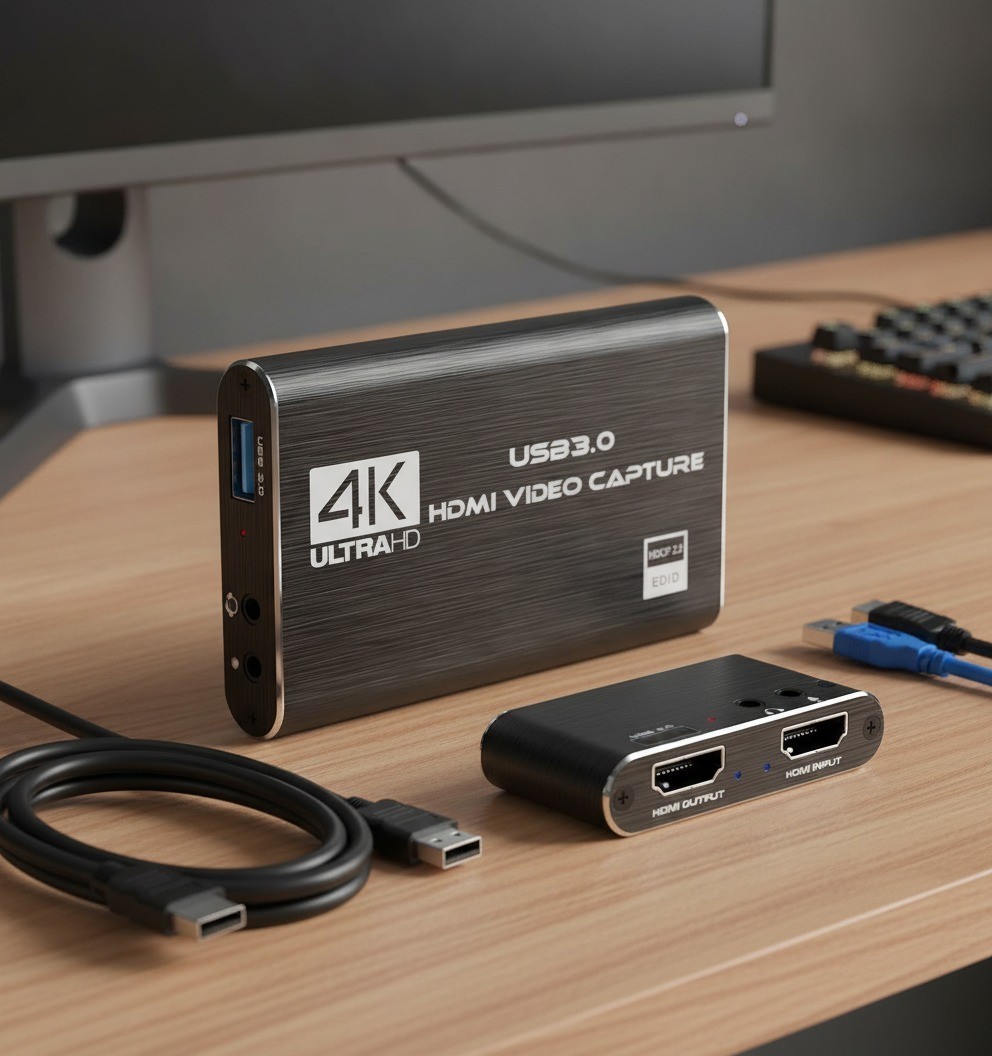 HDMI Video Capture Card, USB 3.0, 1080P 60FPS, 4K Input, Windows Mac OS