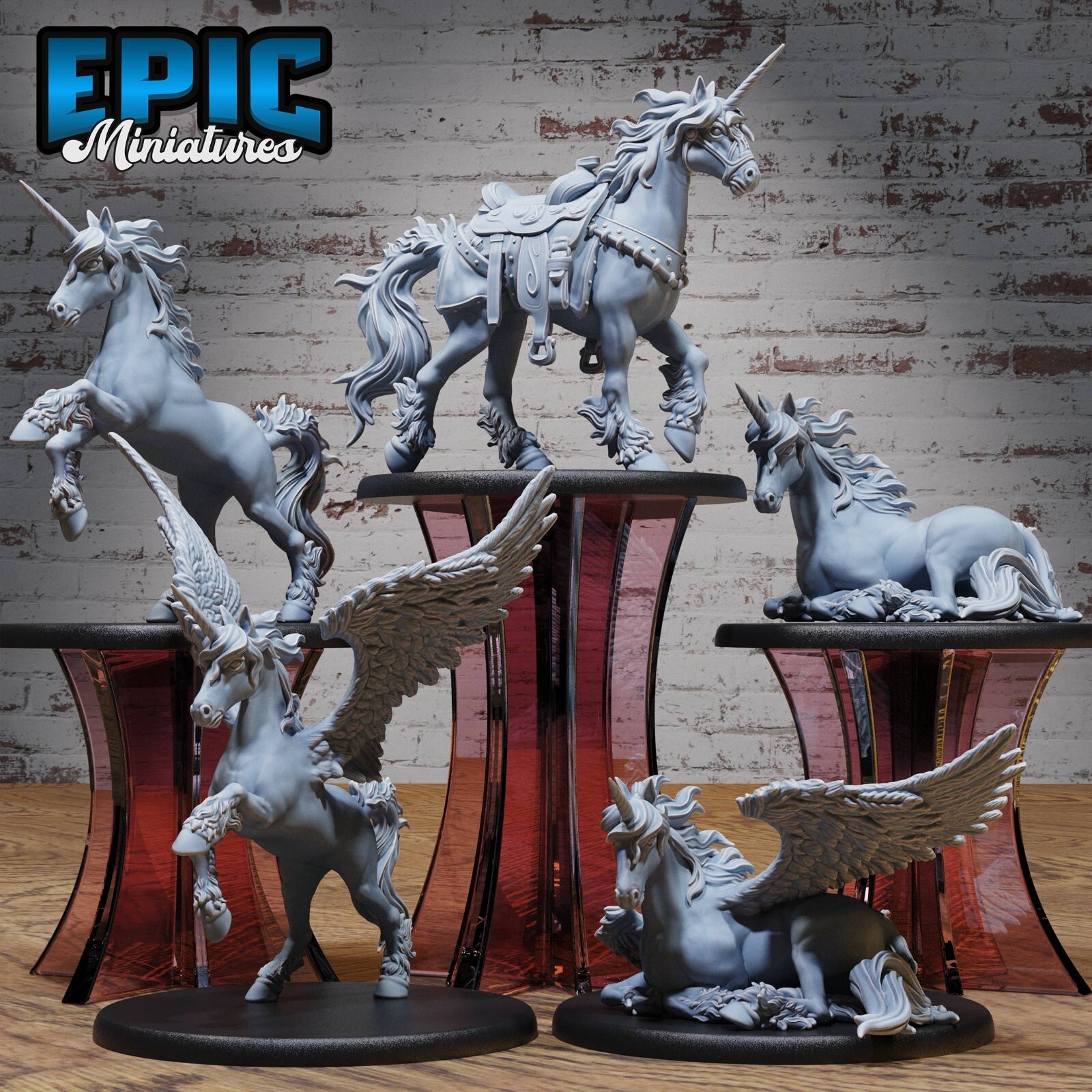 Unicorn Dungeons and Dragons Miniature D&D, Fantasy Tabletop Miniatures