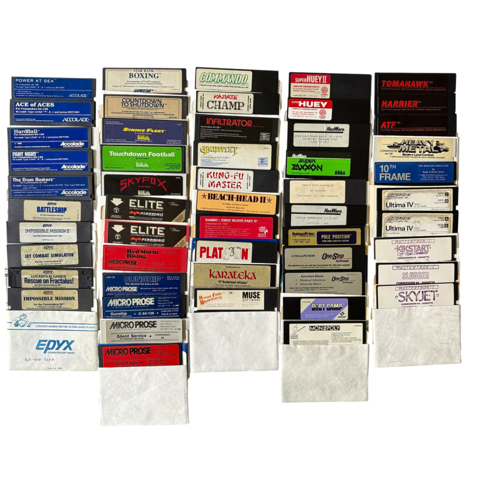 Commodore 64 Floppy Disks Untested - 50 Games + 27 Misc + Panther C64 Assembler