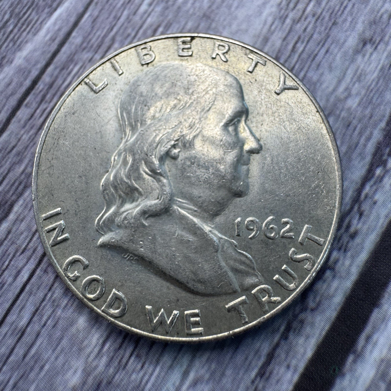 1962 D Franklin Half Dollar, 90% Silver, Circulated