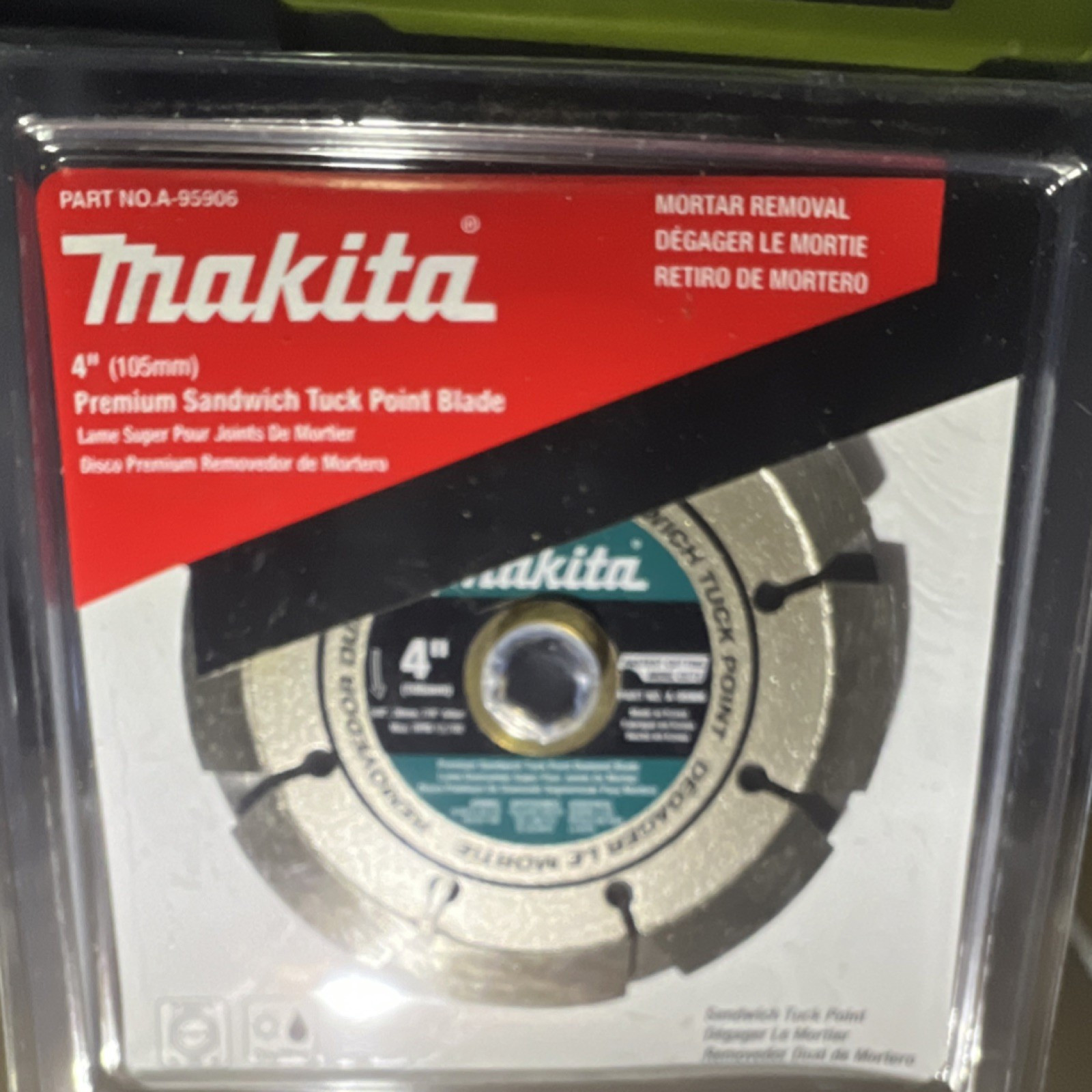 Makita A-95906 4" Diamond Tuck Point Sandwich Saw Blade for Mortar Removal