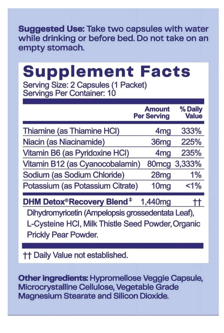 New Lot Of 2 No Days Wasted DHM Recovery Blend Plant Powered Hangover Relief