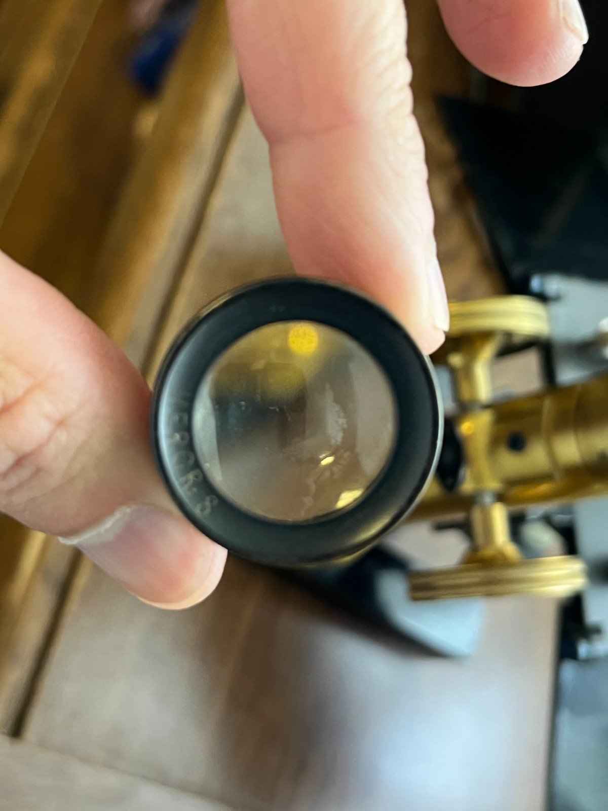 E. Leitz Wetzlar c. 1900 Traveling/Folding Dissecting Brass Microscope