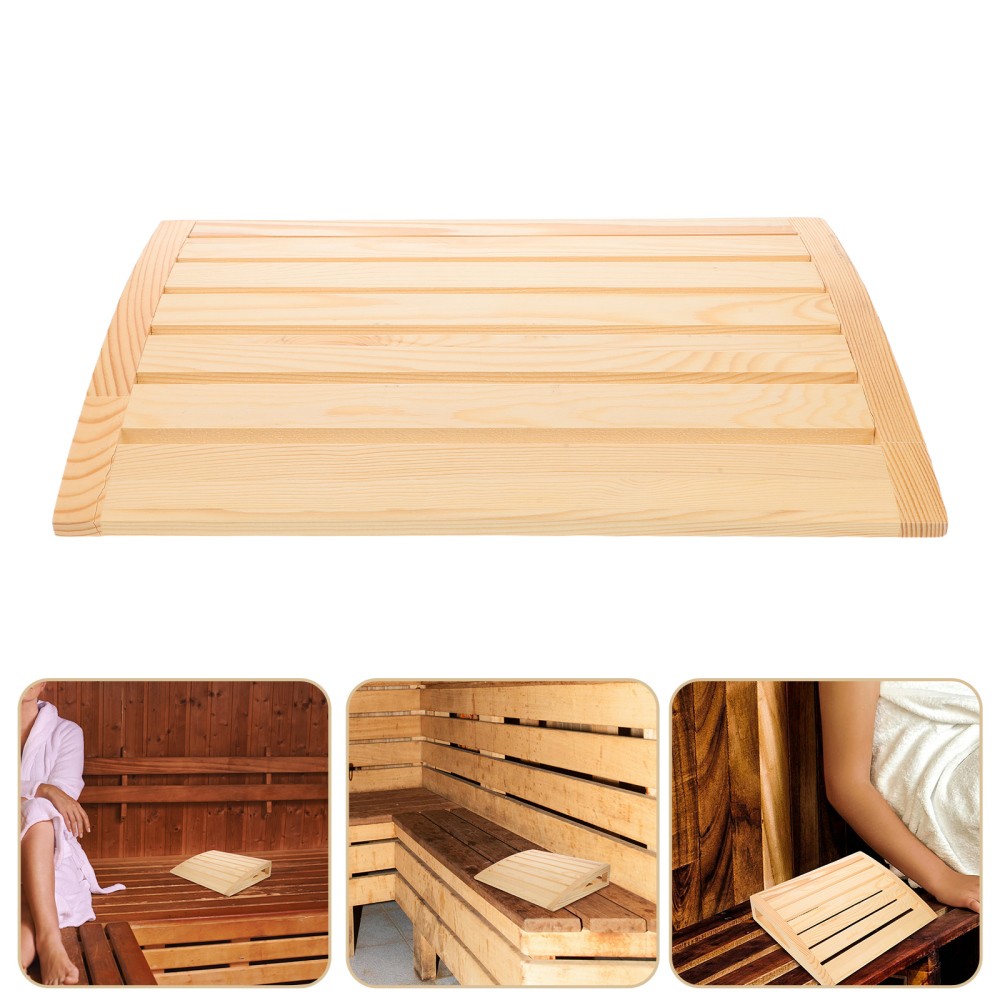 Natural Wooden Sauna Pillow Headrest - Ergonomic Sauna Cushion For Neck And