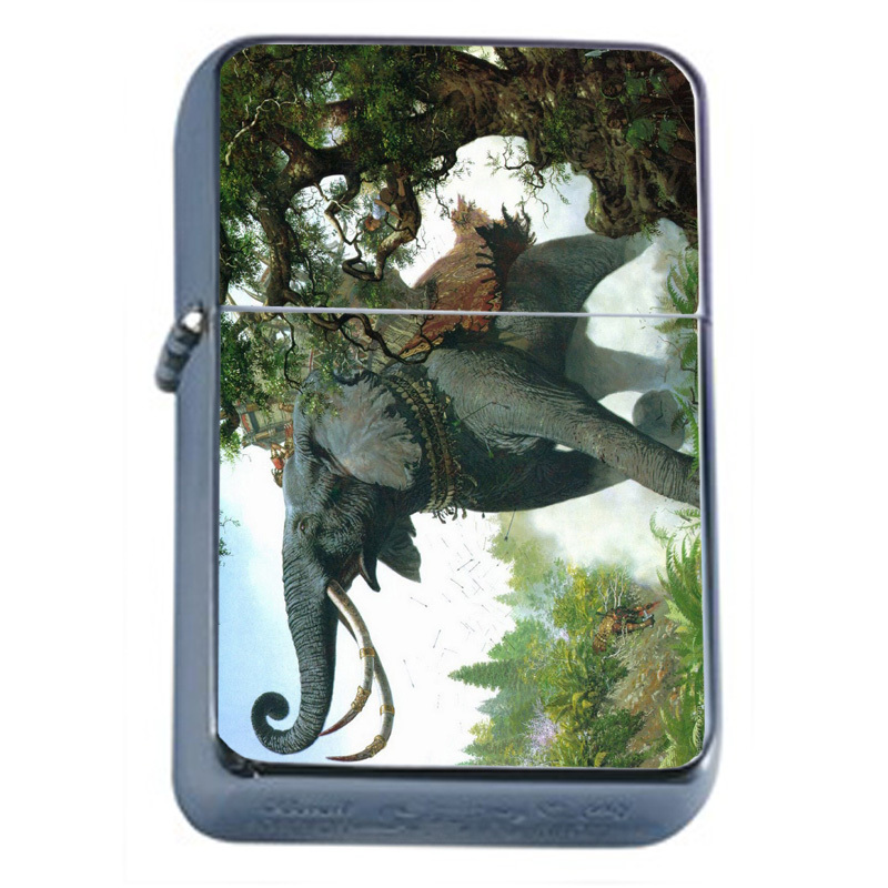 Elephant Art D26 Flip Top Oil Lighter Windproof Resistant Flame