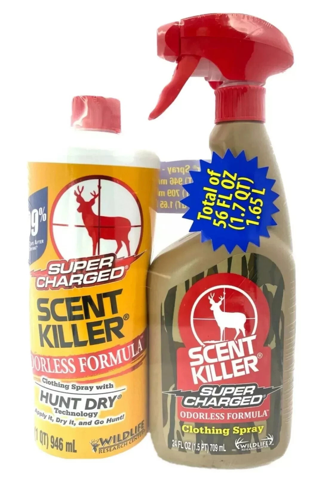 Scent Killer Odorless Formula Clothing Spray with Refill 56 fl oz Total