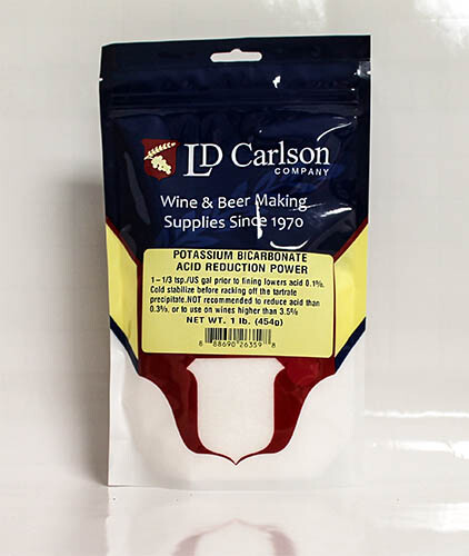 POTASSIUM BICARBONATE 1 LB LDC FACTORY PACK REDUCES ACIDITY IN WINE AND HOMEBREW