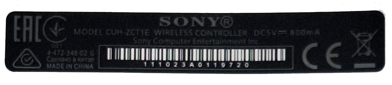 PS4 Controller Barcode label sticker Rear controller Label custom