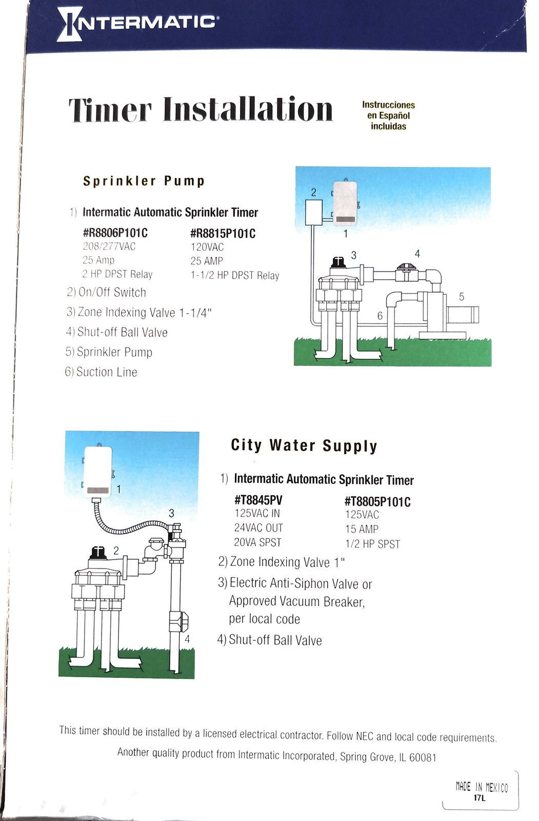 Intermatic Pool/Sprinkler/Irrigation Timer 24 Hr Mechanical