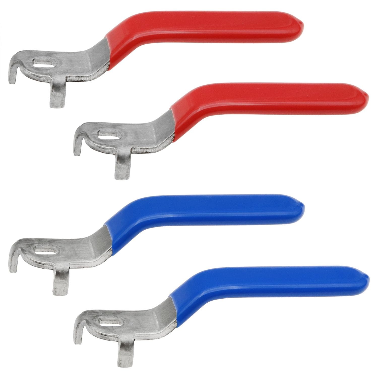 4 PCS Lever Handle for Ball Valve Stainless 5 x 8 x 2 mm, blue；red
