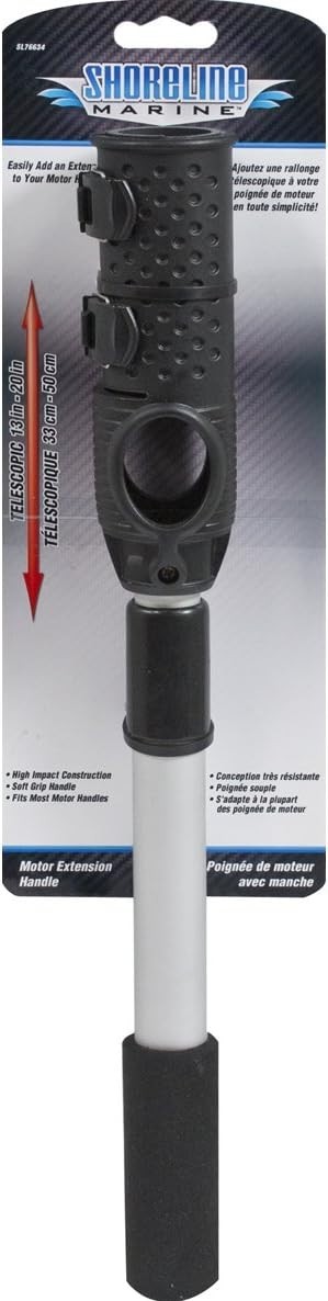 MARINE BOAT TROLLING MOTOR OUTBOARD EXTENSION HANDLE ANODIZED ALUMINUM FIXED 14"