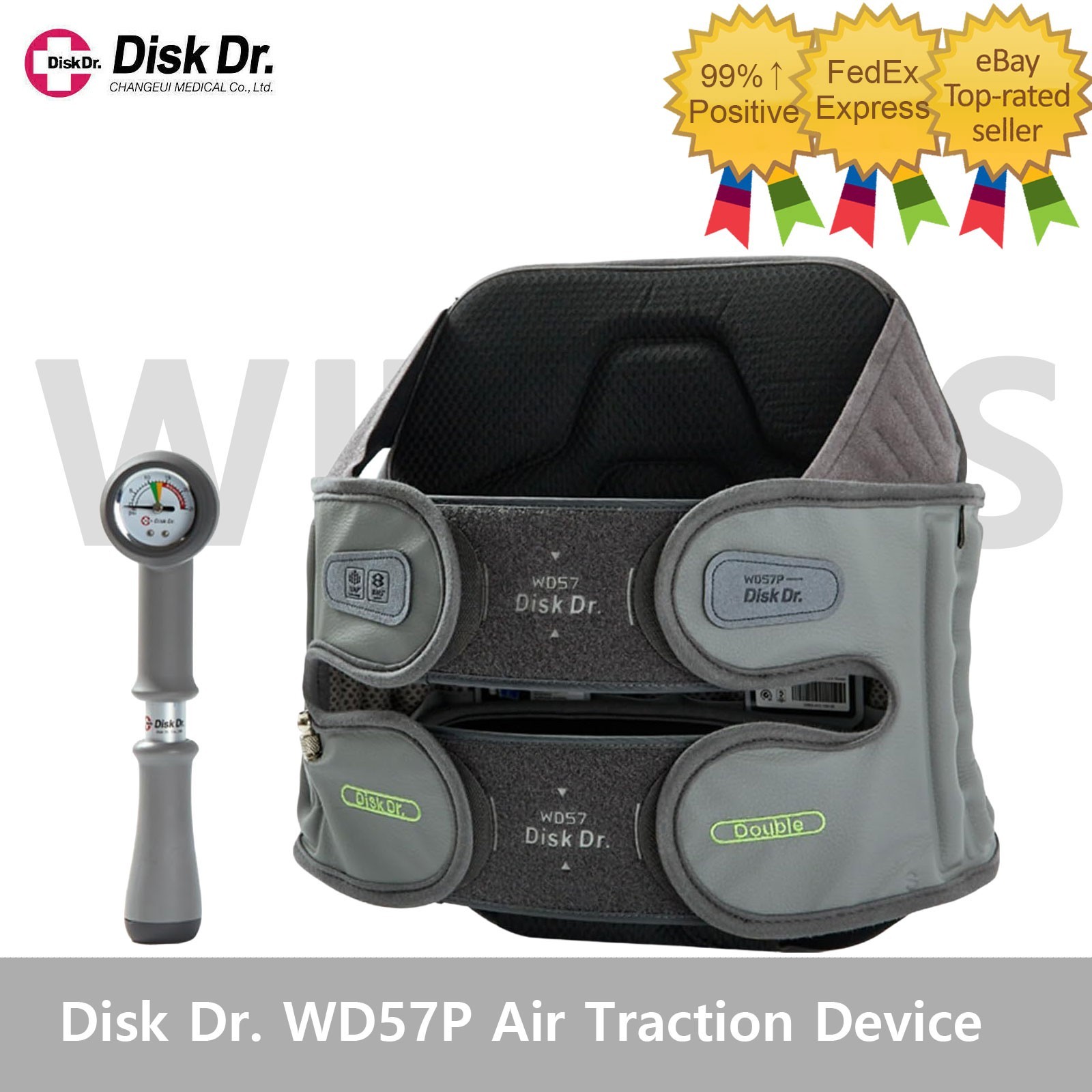 Disk Dr. WD57P Lumbar Waist Air Decompression Traction Inflatable Belt Brace=