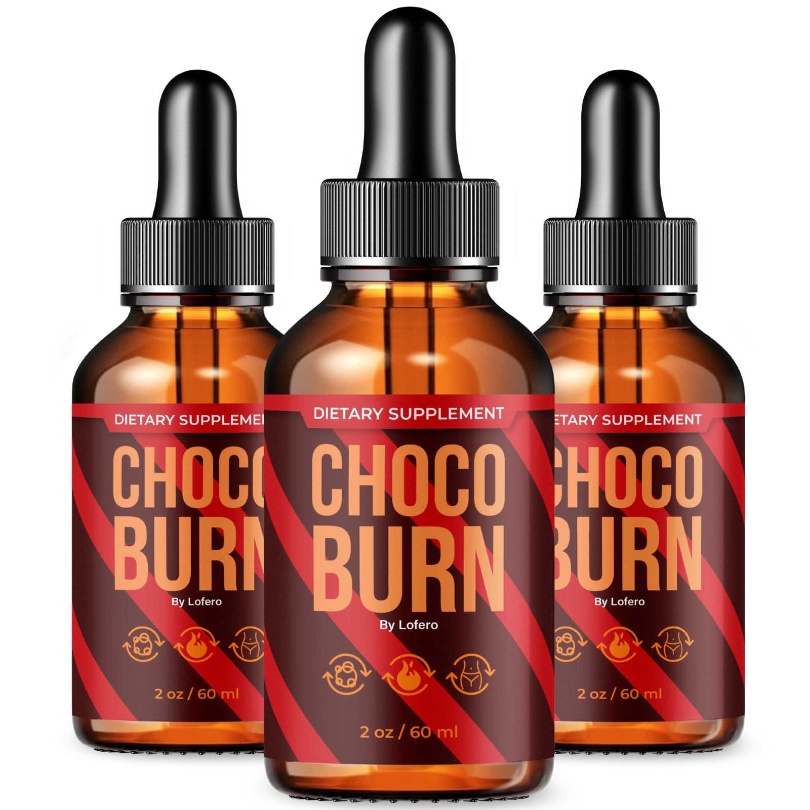 (3 Pack) ChocoBurn Liquid Drops, Choco Burn Natural Blend Healthy Organic (6 oz)