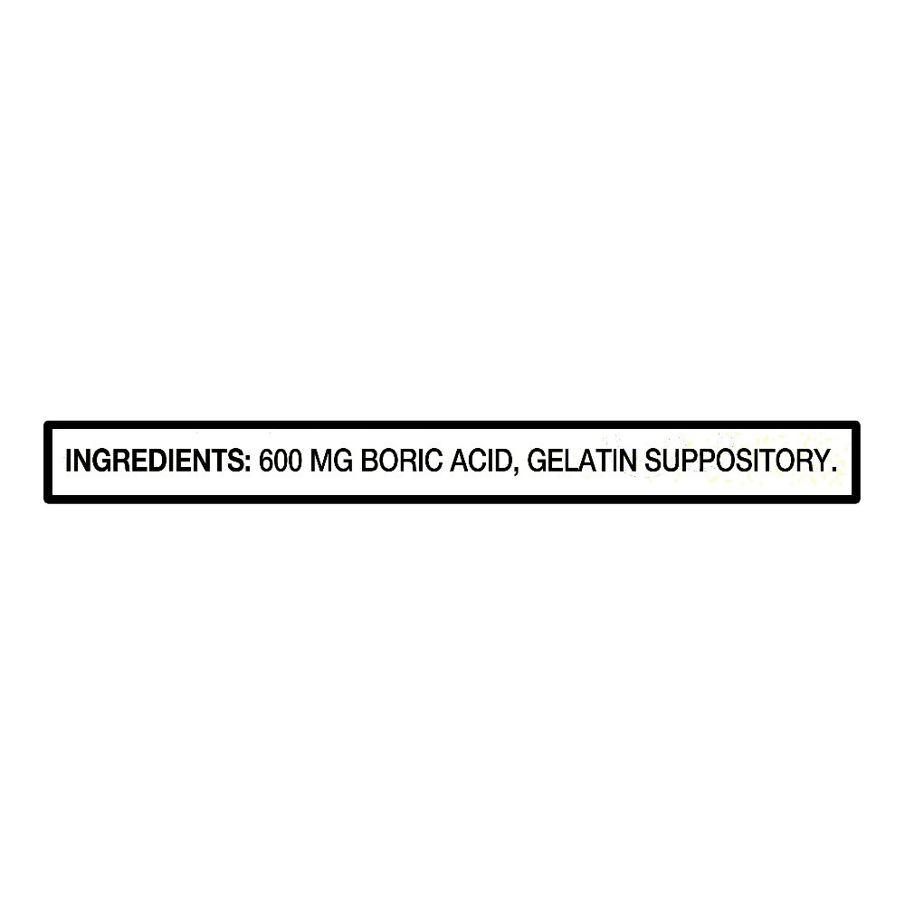 Boric Acid Vaginal Suppositories for Vaginal Odor, 30 Count