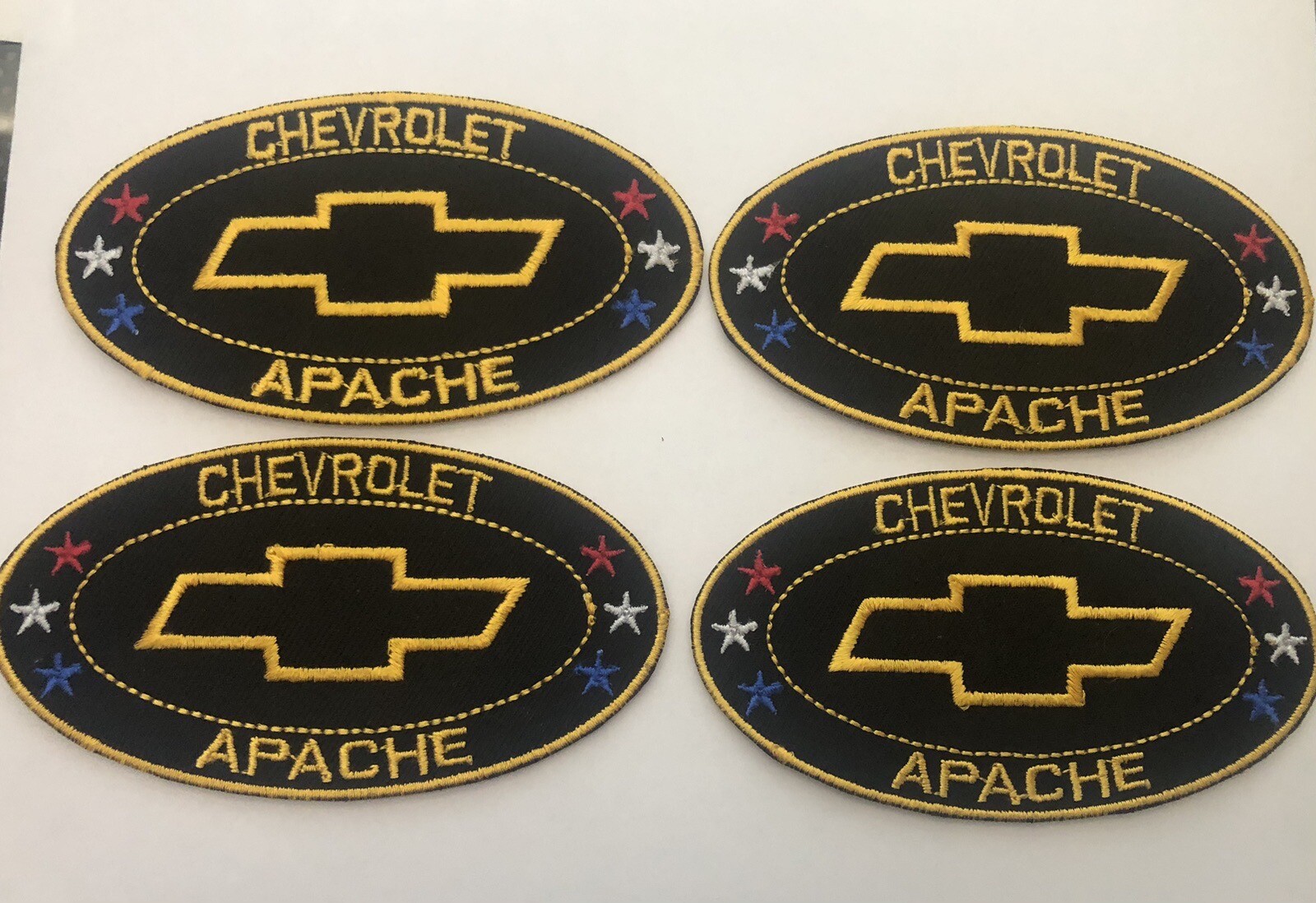 4 CHEVROLET APACHE SEW/IRON ON PATCH CHEVY LIKE A ROCK PICK UP TRUCK SILVERADO