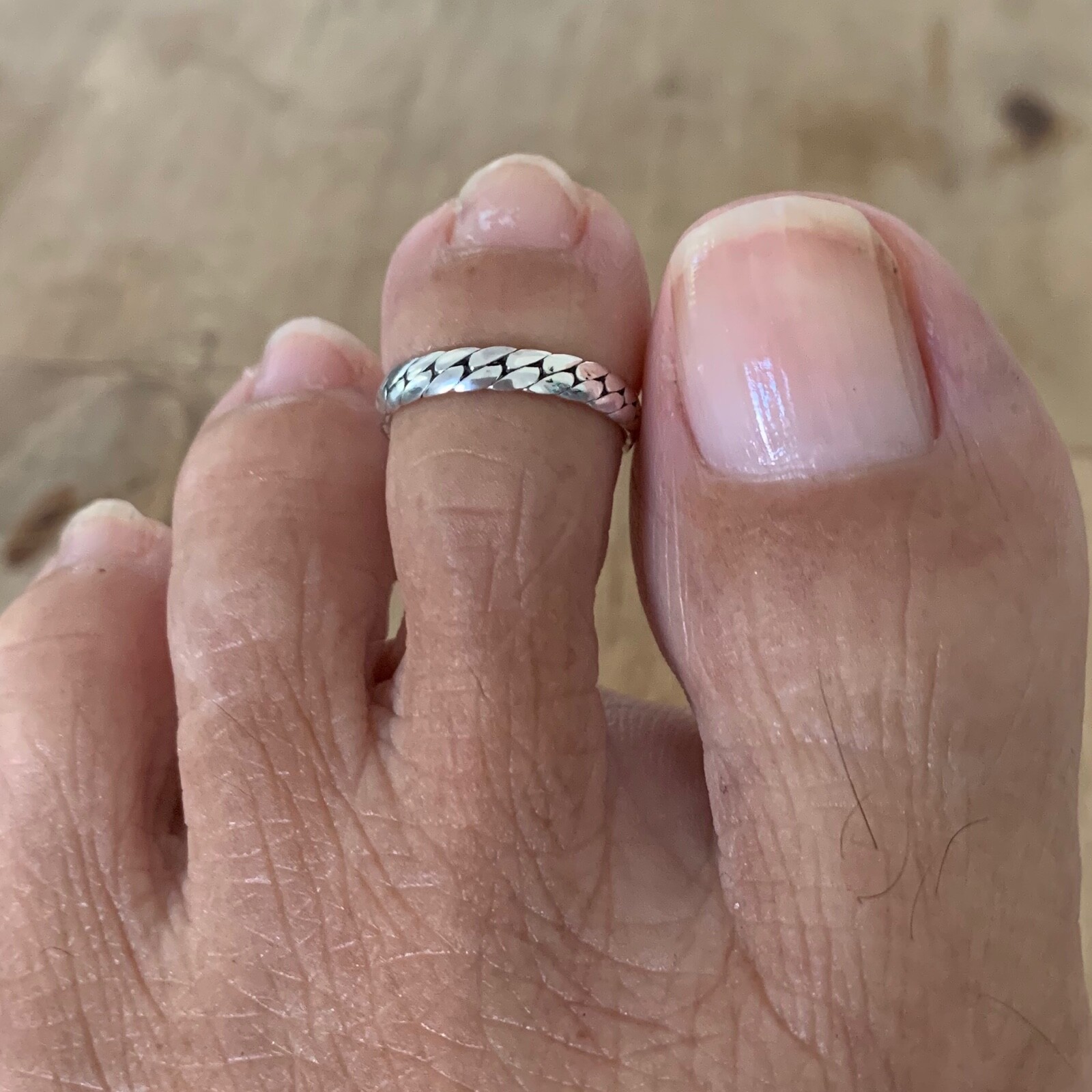 Sterling Silver Intricate Link Toe Ring, Silver Rings, Chain Links, Silver Band