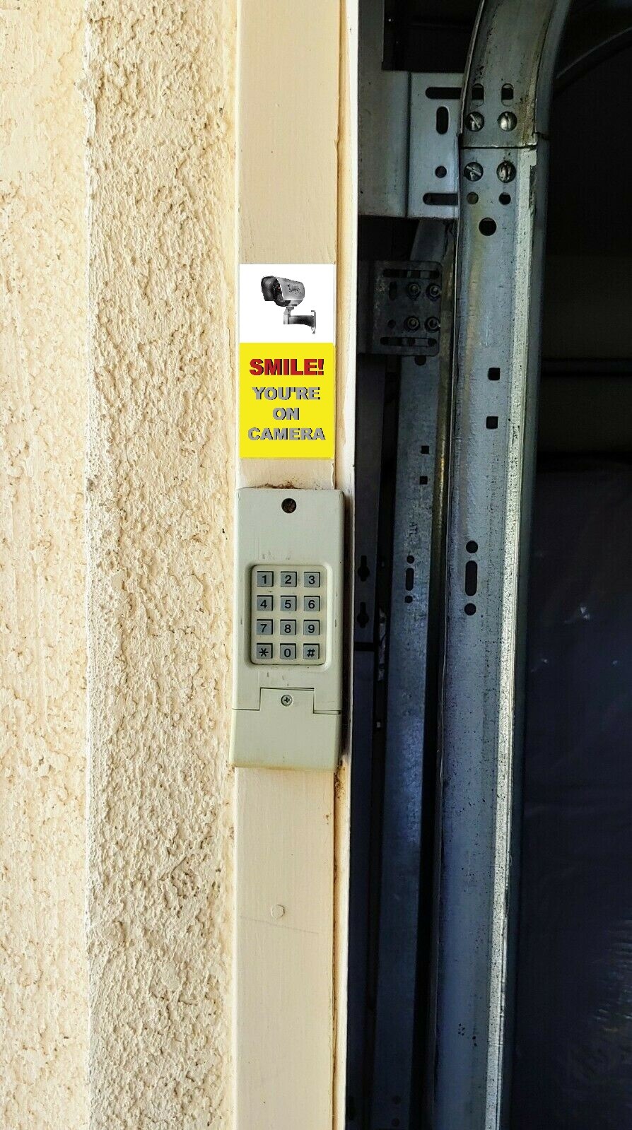 Smile your'e on camera, Video surveillance sticker , Camera warning sticker