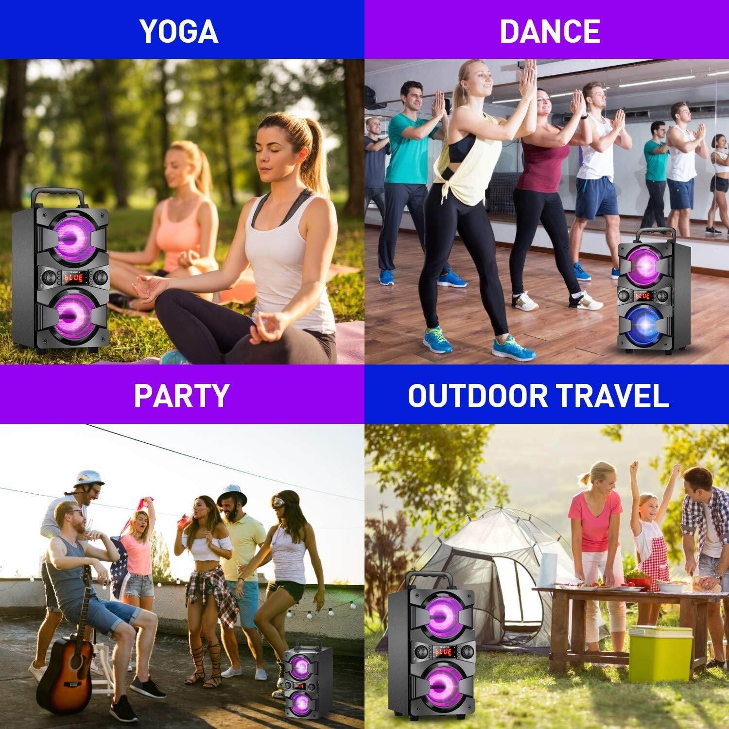 Karaoke Machine with Microphone ,Portable Bluetooth Speaker dual 3 inch subwofer