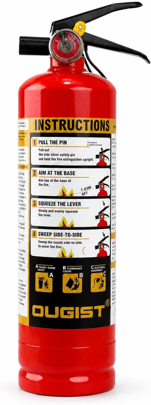 Essential Fire Extinguisher for Home, 1-A:10-B:C, DRY1L, 1 Pack | Residential Mu