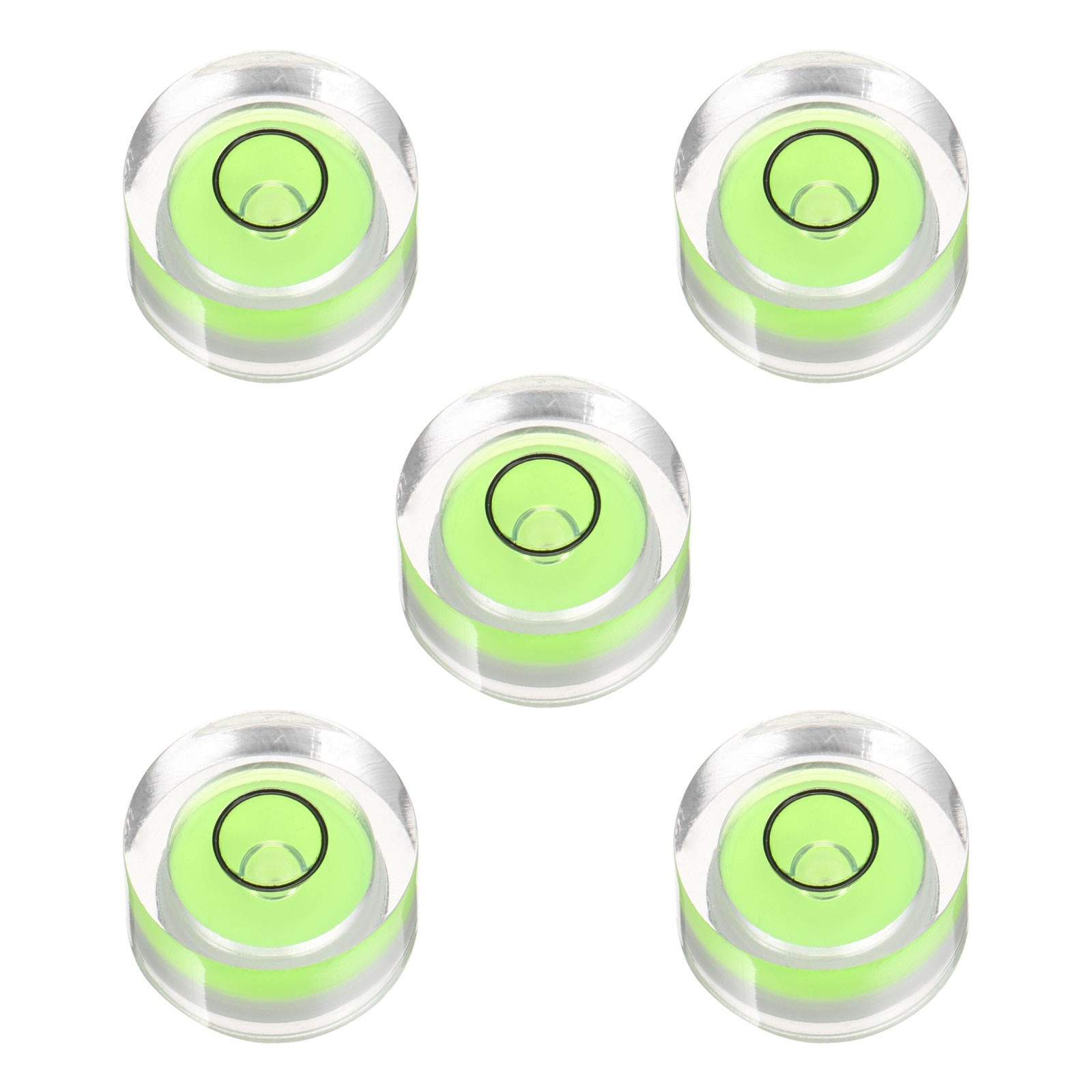 5pcs Round Bubble Level 13x7mm Mini Circular Bullseye Spirit Levels, Green