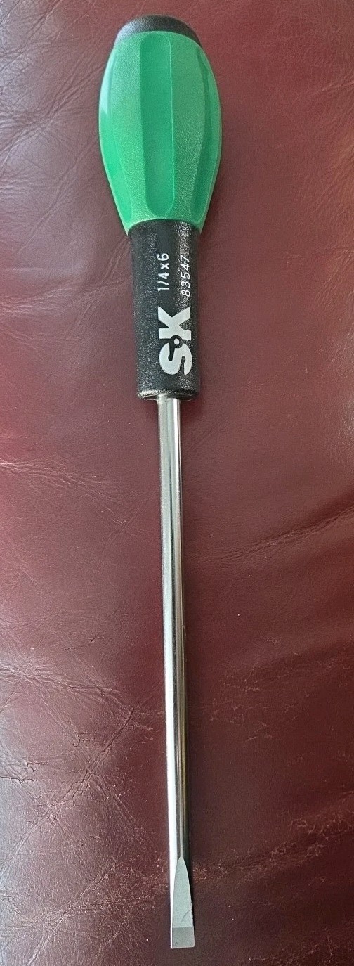 SK Tool 83547  Expert2,  1/4" X 6" Flat Head Screwdriver. Total Length is 10"