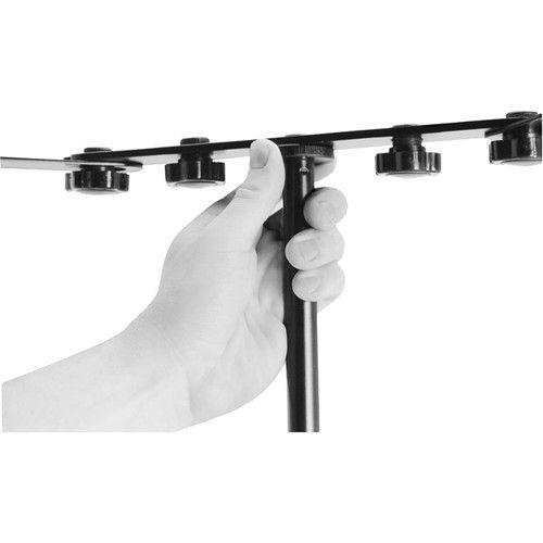 On-Stage Deluxe Stereo Mic Bar Holds 6 Microphones 5/8"-27 Threaded Multi Mic