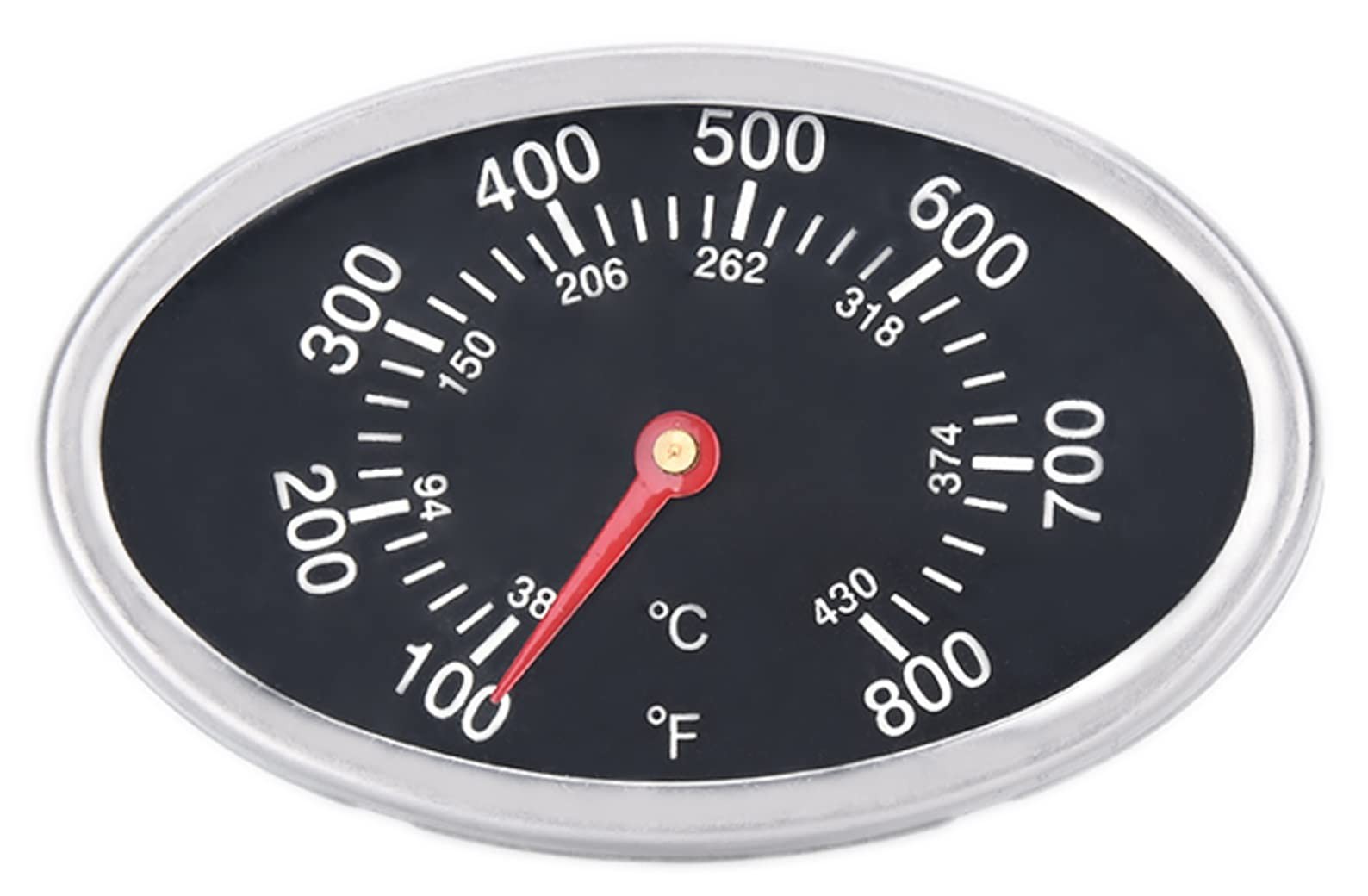 GasSaf Lid Thermometer Temperature Gauge Replacement 1 pack, 3" Black Oval