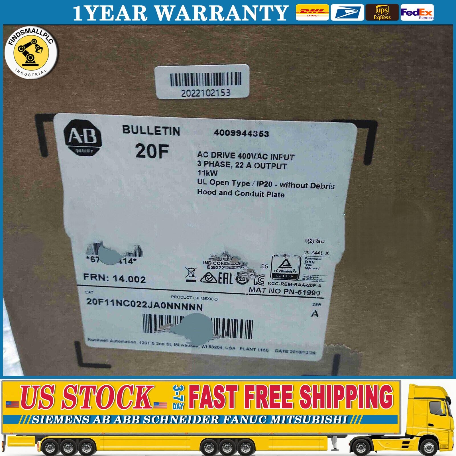 New AB 20F11NC022JA0NNNNN PowerFlex Air Cooled 753 AC Drive US Free Tax