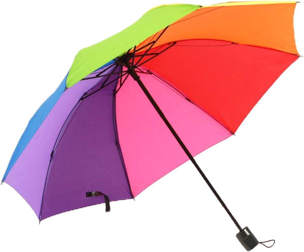 8 Rib Rainbow Umbrella Portable LGBT Pride Umbrella Collapsible, Compact