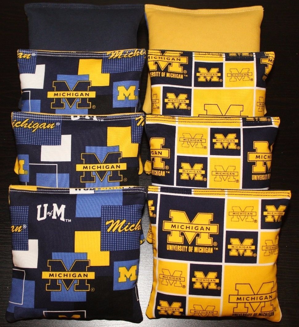 University of MICHIGAN WOLVERINES Camo 8 Cornhole Bean Bags ACA Regulation  NEW!