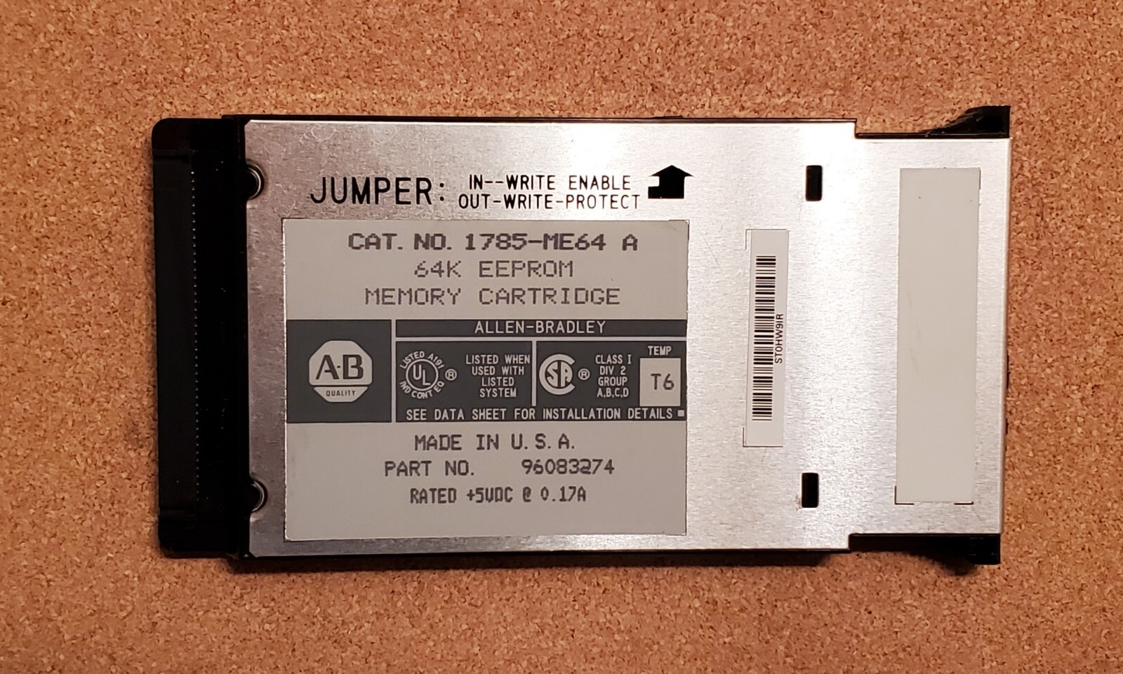 1785-ME64 /A  Allen Bradley EEPROM Memory Cartridge - NEW