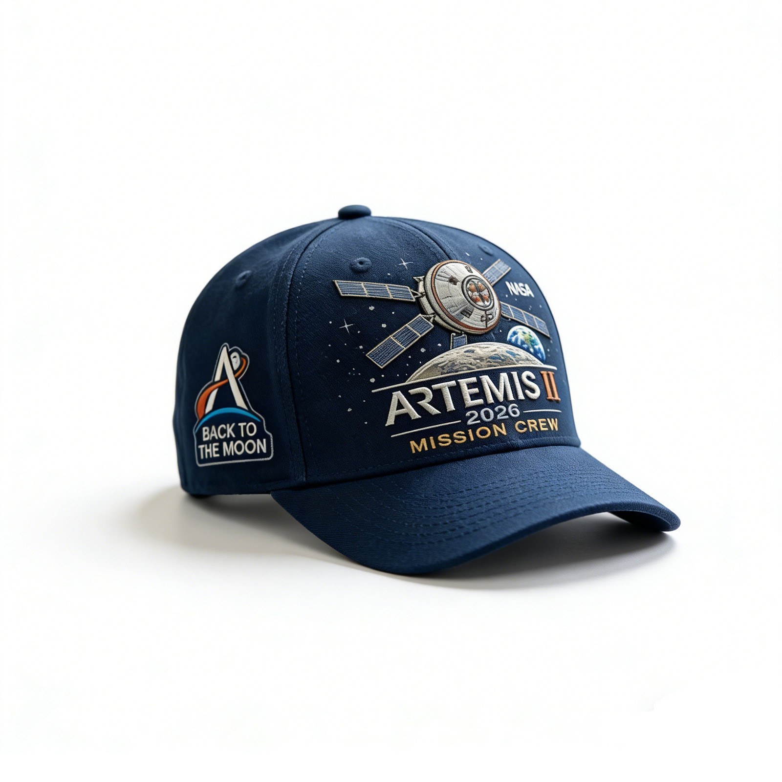 NASA Artemis II 2026 Mission Crew Back To The Moon Printed Baseball Cap Blue Hat
