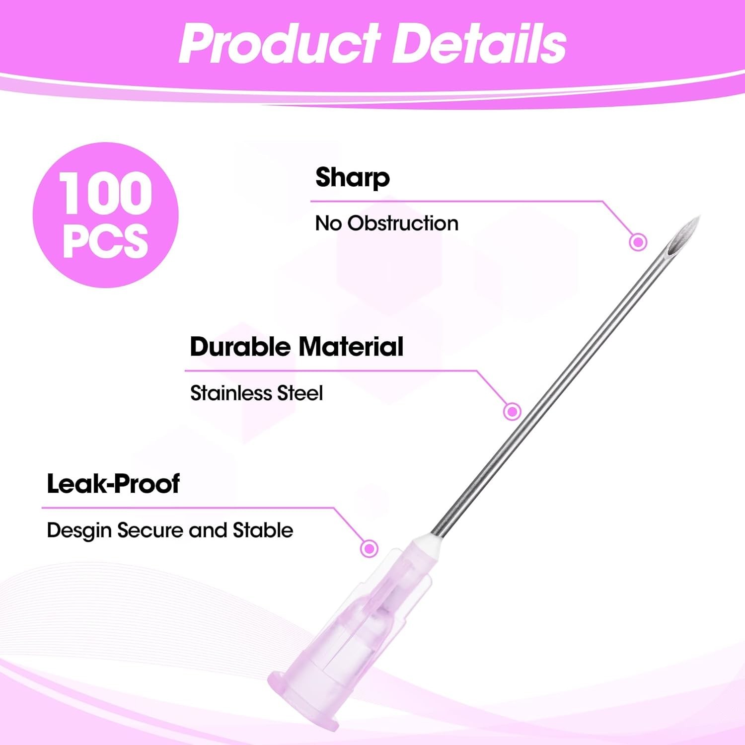 Versatile 18 Gauge Disposable Needles with Caps – Perfect for Scientific Use