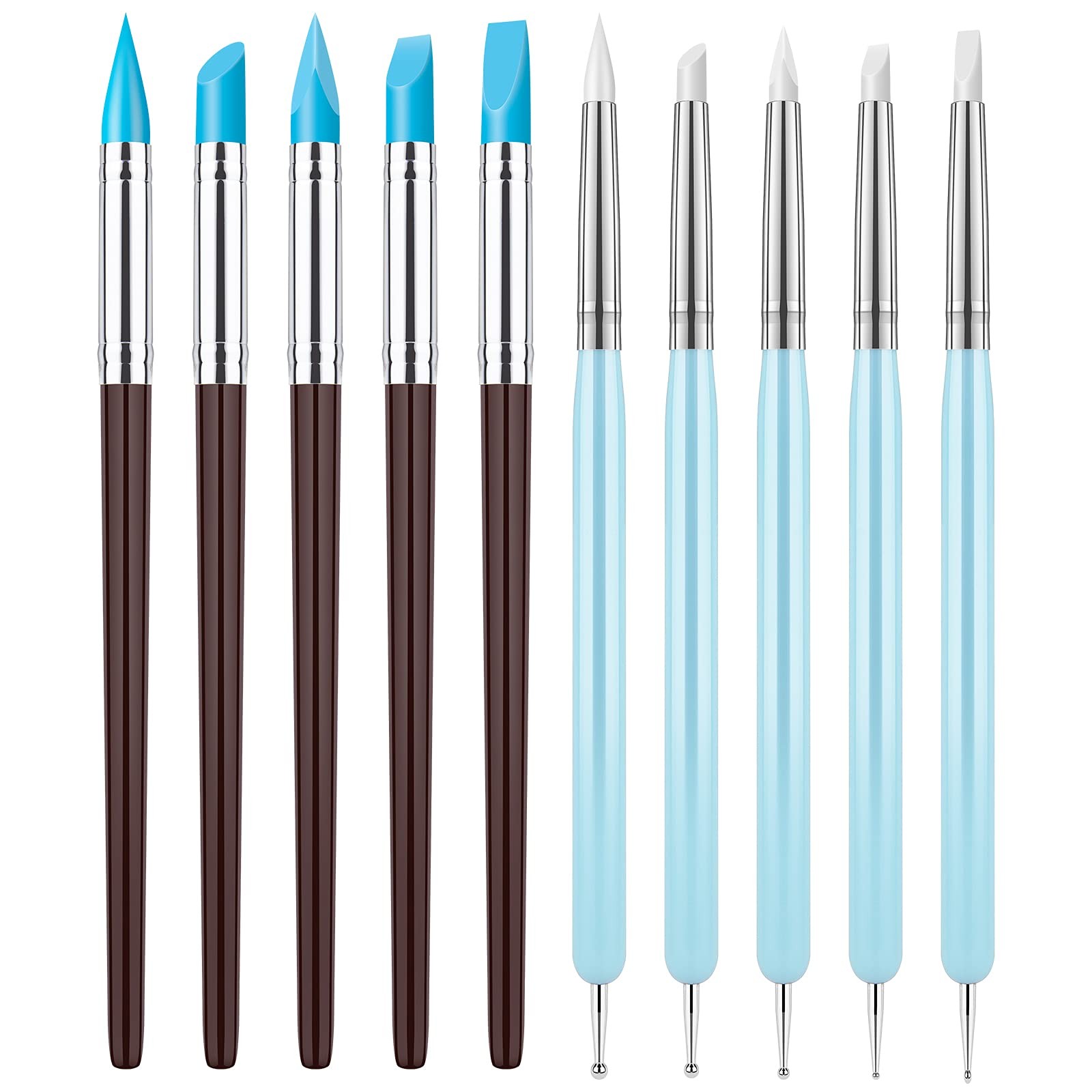 10pcs Silicone Clay Sculpting Tool Modeling Dotting Tool & Pottery Craft Use For