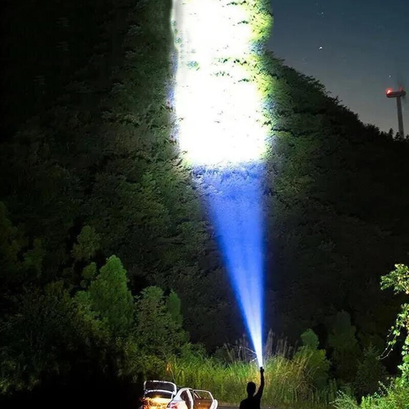 Super Bright LED Torch Flashlight+USB Rechargeable Tactical Camping Outdoor Lamp