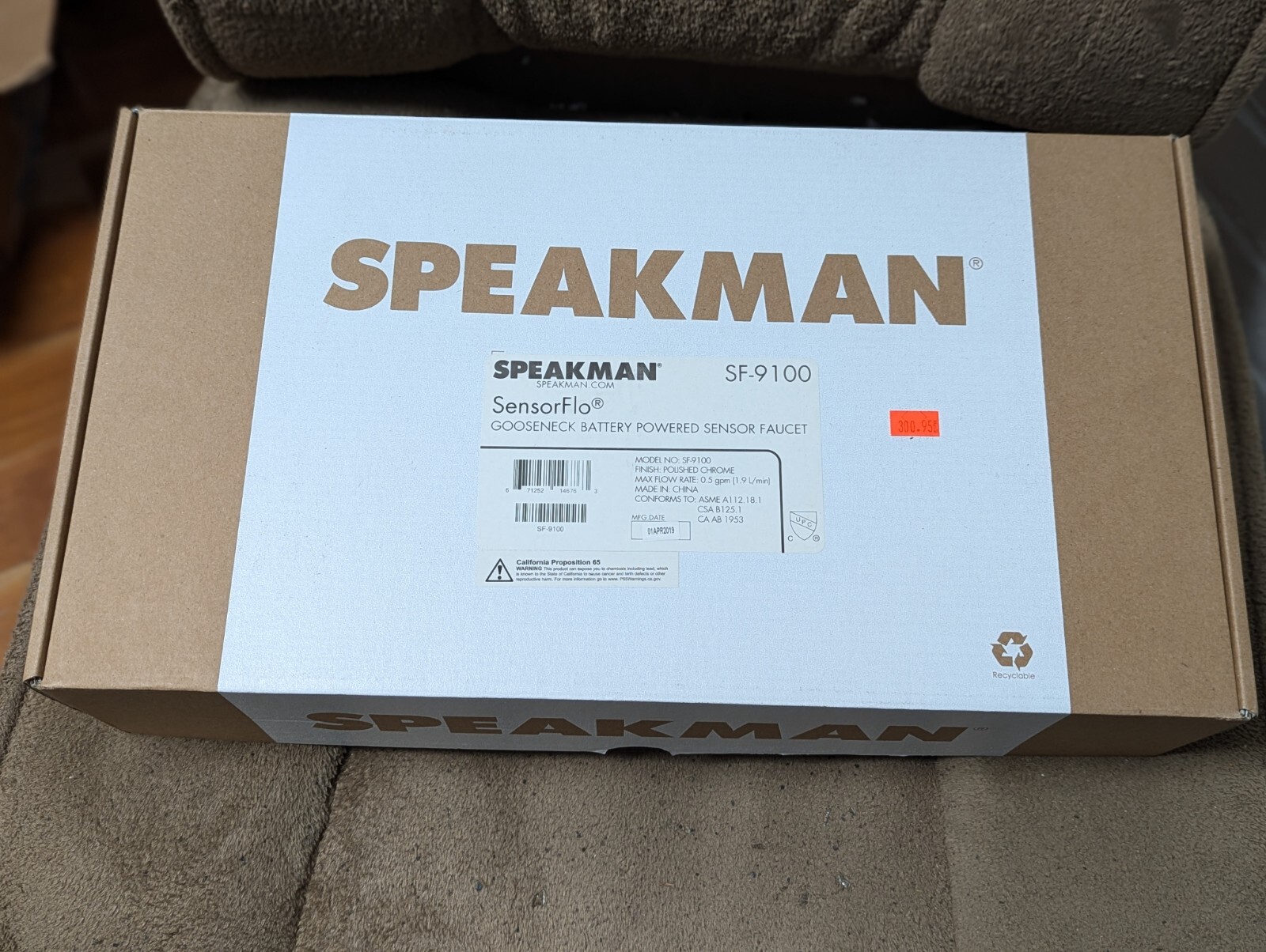 Speakman Sensorflo SF-9100 Gooseneck Battery Powered Sensor Faucet